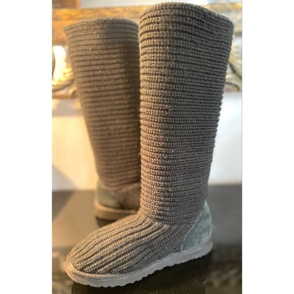 UGG 5819 Cardy Knitted Black Boots Women’s Size 7 Medium - Picture 6 of 11